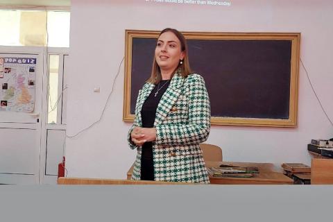 Tamara Hakobyan, a lecturer at the Chair of English Communication and Translation of BSU, held a lecture on "English for Business Communication" at the University of Pitesti, Romania within the framework of the Erasmus program